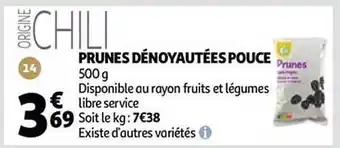 Auchan Prunes dénoyautées pouce offre