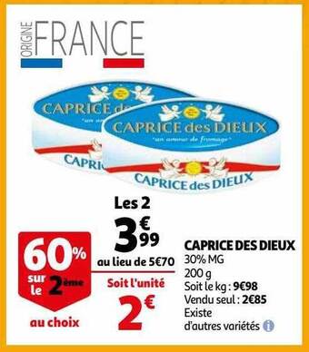 Auchan Caprice des dieux offre