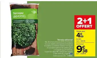 Carrefour Terreau universel offre
