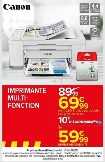 Carrefour Imprimante multifonction canon offre