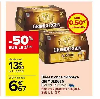 Carrefour Bière blonde d'abbaye grimbergen offre