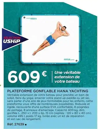 Plateforme gonflable hana yachting