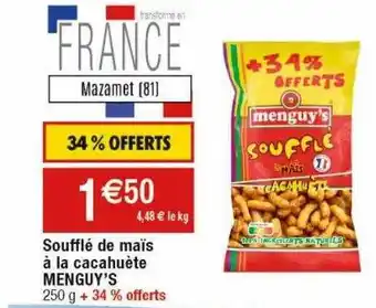 Soufflé de maïs à la cacahuÚte menguy's