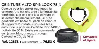 Ceinture alto spinlock 75 n
