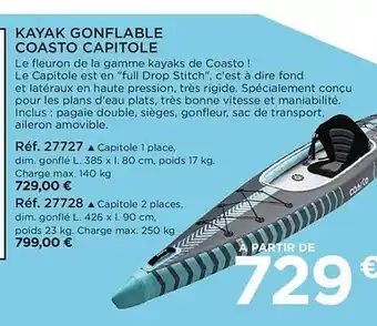 Kayak gonflable coasto capitole