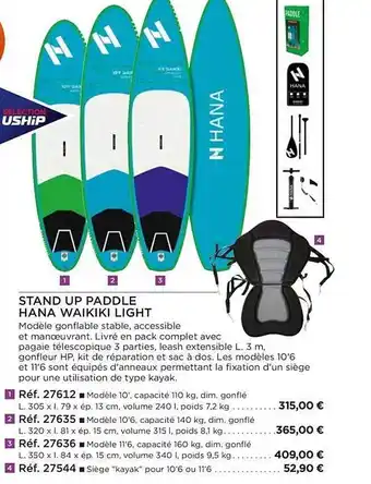 Stand up paddle hana waikiki light