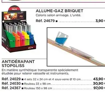 Allume-gaz briquet, antidérapant stopgliss