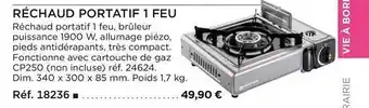 Réchaud portatif 1 feu
