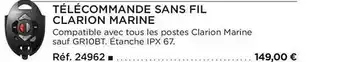 Télécommande sans fil clarion marine