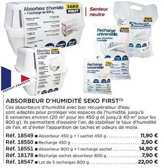 Absorbeur d'humidité seko first