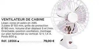 Ventilateur de cabine