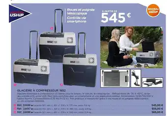 Uship Glacière à compresseur 1852 offre
