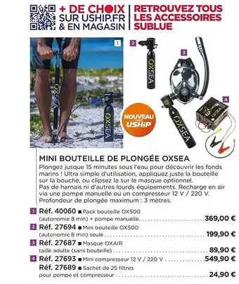 Mini bouteille de plongée oxsea