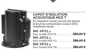 Capot d'isolation acoustique mcs t