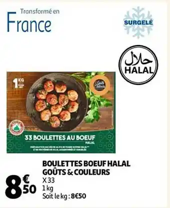 Auchan Boulettes bœuf halal goûts & couleurs offre