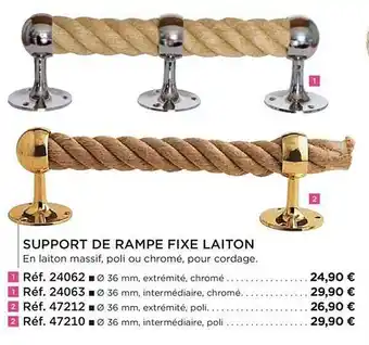 Support de rampe fixe laiton