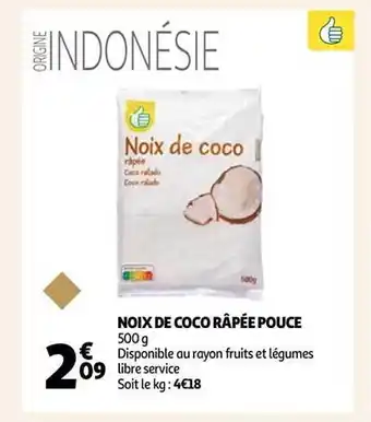 Auchan Noix de coco râpée pouce offre