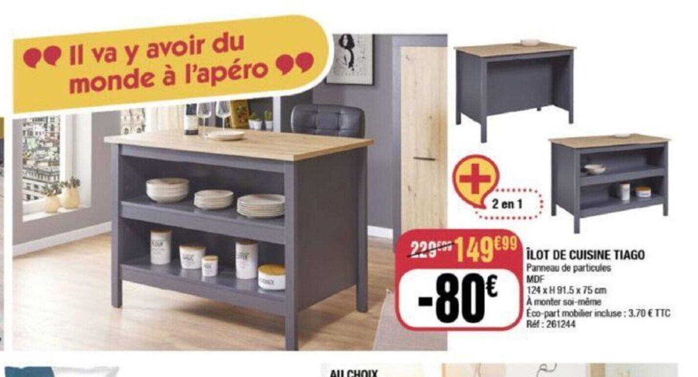 Promo Ilot de Cuisine Tiago chez La Foir'Fouille