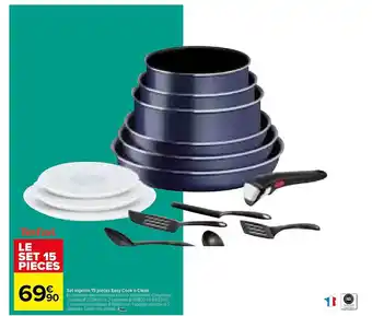 Carrefour Set ingenio 15 pièces easy cook'n clean tefal offre