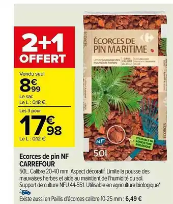 Carrefour Écorces de pin nf carrefour offre