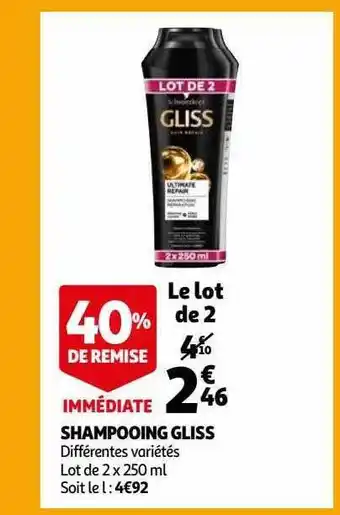 Auchan Shampooing gliss offre