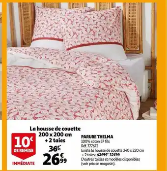 Auchan Parure thelma : la housse de couette 200 x 200 cm + 2 taies offre