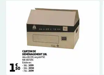 Auchan Carton de déménagement 18l offre