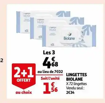 Auchan Lingettes biolane offre