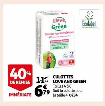 Auchan Culottes love and green offre