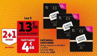 Auchan Café moulu carte noire offre