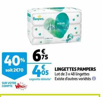 Auchan Lingettes pampers offre