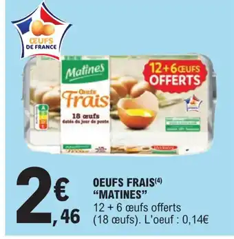 E.Leclerc Oeufs Frais "Matines" offre