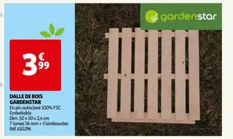 Auchan Dalle de bois gardenstar offre