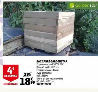 Auchan Bac carré gardenstar offre
