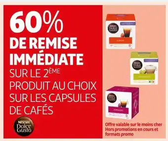 Auchan Les capsules de cafés nescafé dolce gusto offre