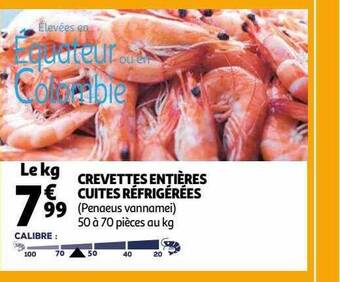 Auchan Crevettes entières cuites réfrigérées offre