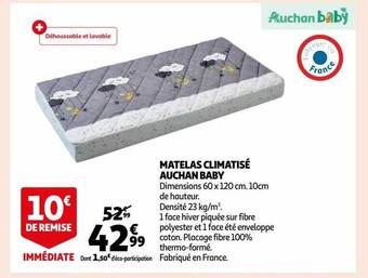 Auchan Matelas climatisé auchan baby offre