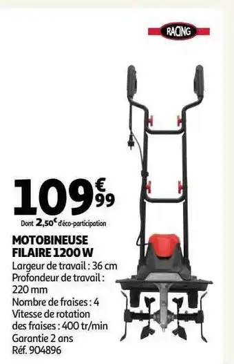 Auchan Motobineuse filaire 1200 w racing offre