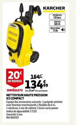 Auchan Nettoyeur haute pression k3 compact offre