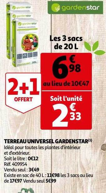 Auchan Terreau universel gardenstar offre