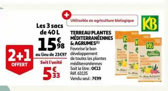 Auchan Terreau plantes méditerranéennes & agrumes kb offre