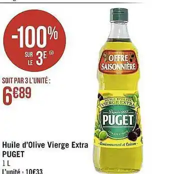 Casino Supermarchés Huile d'olive vierge extra puget offre