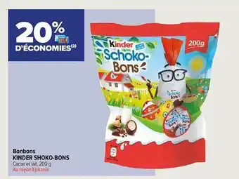 Carrefour Contact Bonbons kinder shoko-bons offre