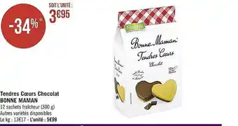 Casino Supermarchés Tendres cœurs chocolat bonne maman offre