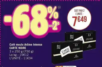 Casino Supermarchés Café moulu arôme intense carte noire offre