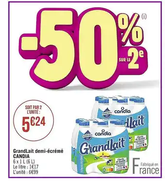 Grandlait demi-écrémé candia