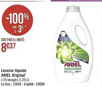 Casino Supermarchés Lessive liquide ariel original offre