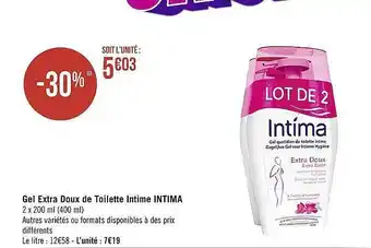 Casino Supermarchés Gel extra doux de toilette intime intima offre