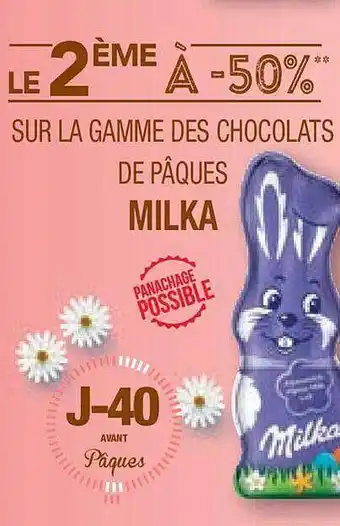 Match La gamme des chocolats de pâques milka offre