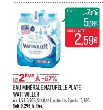 Match Eau minérale naturelle plate wattwiller offre